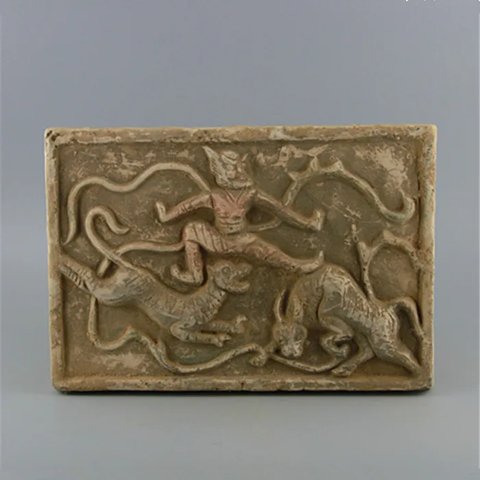 

#6 antique old Chinese Han Dynasty pottery tile,Porcelain,Embossed animal,crafts,Home Decorations&Collection,Free shipping