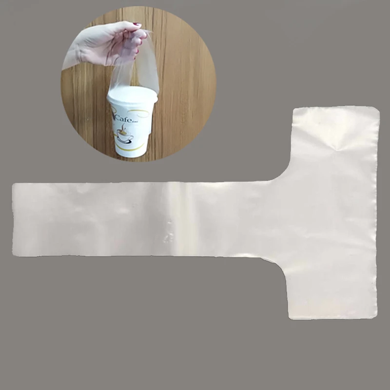 Высококачественный мешок для чая и молока, чашка из пластиковых пакетов, переносная Экологическая защита, Т-образная секция мешков для соевого молока, кофейная сумка, 200 шт