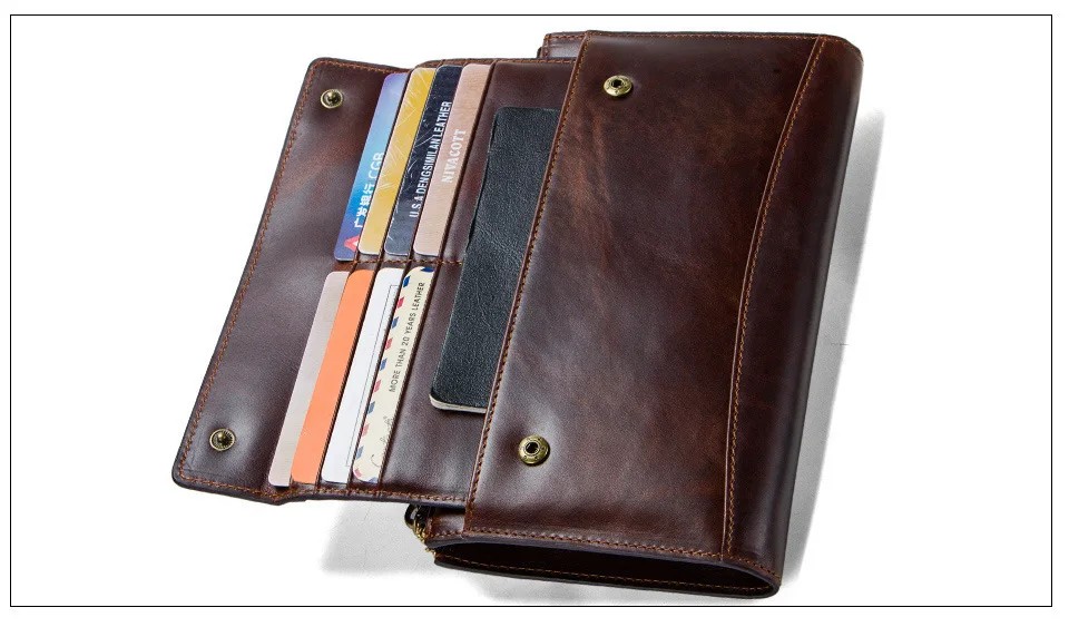 Men Long Wallet Genuine Cow Leather Wallet Men Portomonee Male Female Women Coin Purse PORTFOLIO Card Holder
