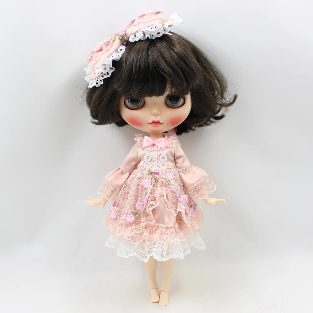 Одежда для Blyth Doll, розовое платье принцессы с повязкой на голову, свитер, кружевной наряд, ICY Licca Joint body, 1/6