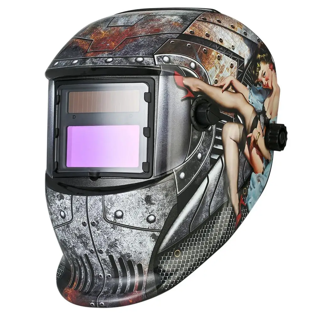 

Solar Power Auto-Darken Industrial Welding Helmet Sexy Lady Print Grinding Mask Cool Fashion Look Enhanced Color Recognition