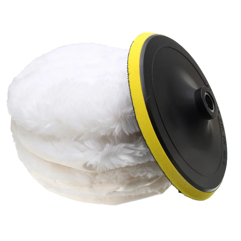 

New 5 Pcs 7" Polished Soft Wool Ball Kit Bonnet With String Attachment Wheel Pad 2018 New Arrival