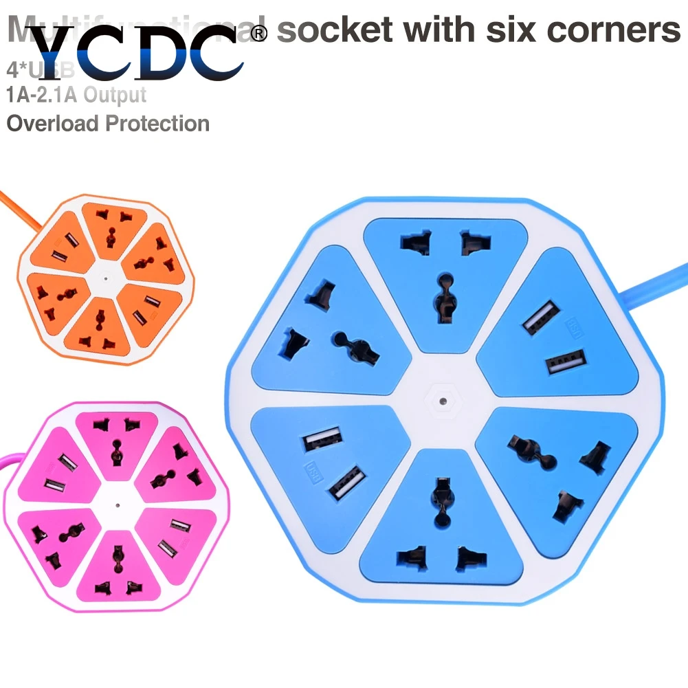 YCDC EU 5 в 2.1A Волшебная настенная розетка с 4 портами usb 4 розетки, настенная вилка, расширенный блок питания, розетка, адаптер