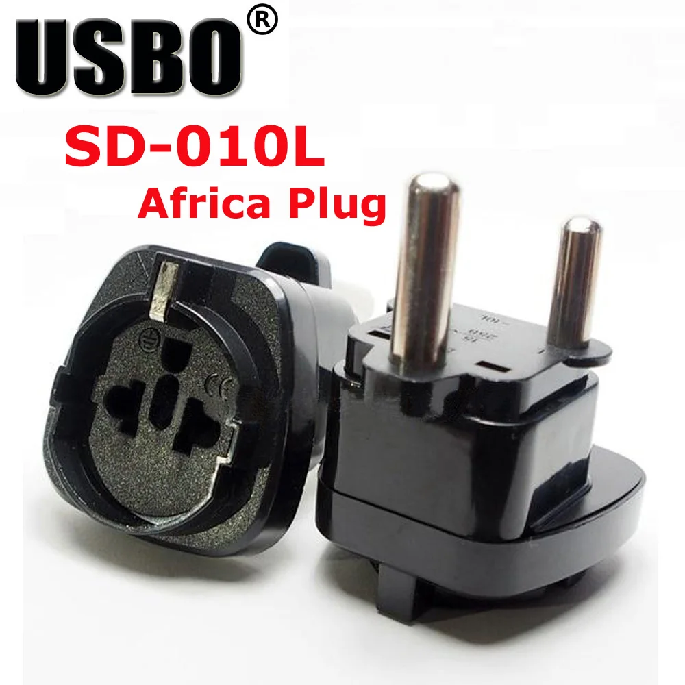 50PCS Black Grounding Africa travel electrical AC power adaptor socket South pluggable embedded plug converter |