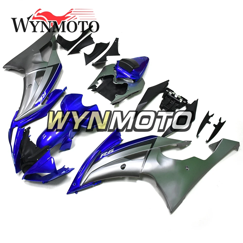 

Silver Blue Complete Fairings For Yamaha R6 2008 09 10 11 12 13 14 15 2016 Injection ABS Plastics Panels Motorcycle Hull
