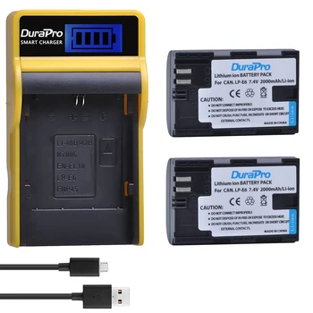 

2pc LP-E6 LP E6 Camera Battery+ LCD USB Charger For Canon EOS 5DS R 5D Mark II 5D Mark III 6D 7D 60D 60Da 70D 80D DSLR EOS 5DS
