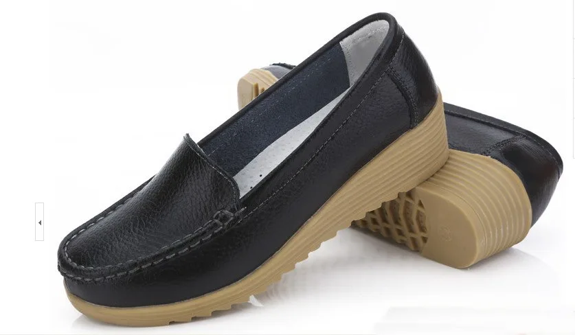 

women genuine leather mother shoes woman flats causal ballet flats woman shoes flexible outdoor loafer slip-on boat shoes 6608