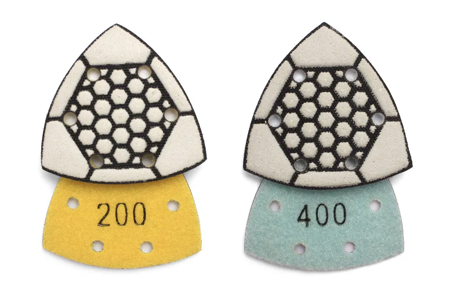 Z-LEAP 7 шт./компл. треугольные алмазные полировки колеблющиеся шлифовальные колодки для сухой полировки углов бетонного камня