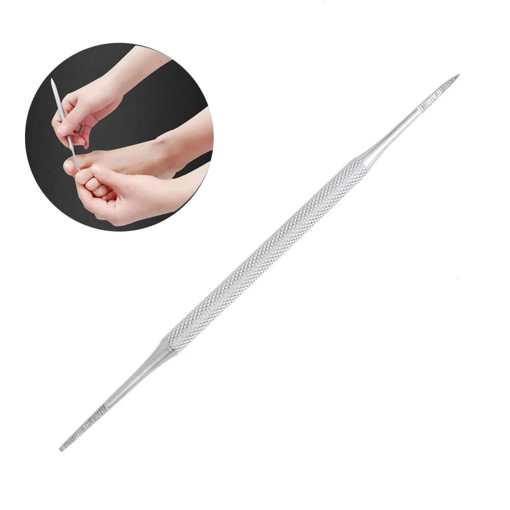 

1Pcs 2019 Double Ended Pedicure Blacks File Satin Edge Ingrown Toe Nail Lifter Onychomycosis Paronychia Nail Cleaning Instrument