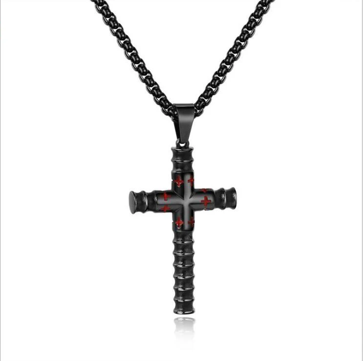

Retro Personality Men's Pendant Titanium Steel Necklace Street Influx Stainless Steel Cross Gift