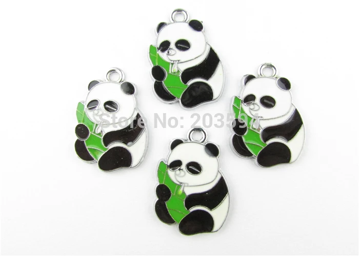 

AE129 20pcs Mixed Enamel Alloy Panda Charms Pendants DIY Jewelry Findings 28x21mm