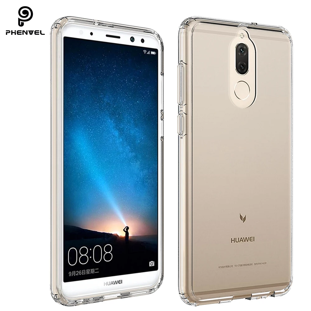 

Phenvel crystal bumper cover for huawei mate 10 lite TPU +PC impact protective case for huawei nova 2i honor 9i Transparent case