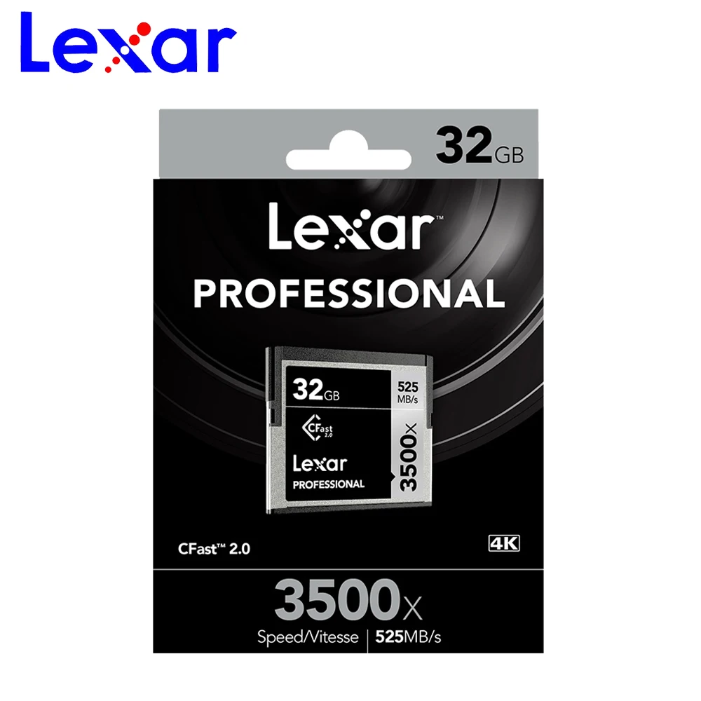 100% оригинал Lexar Подлинная 64 Гб Cfast 2 0 карта 128 ГБ 256 512 3500X 525 м/с профессиональная