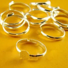 400 шт/партия 6 мм Серебряная пластина без никеля Регулируемая основа для кольца