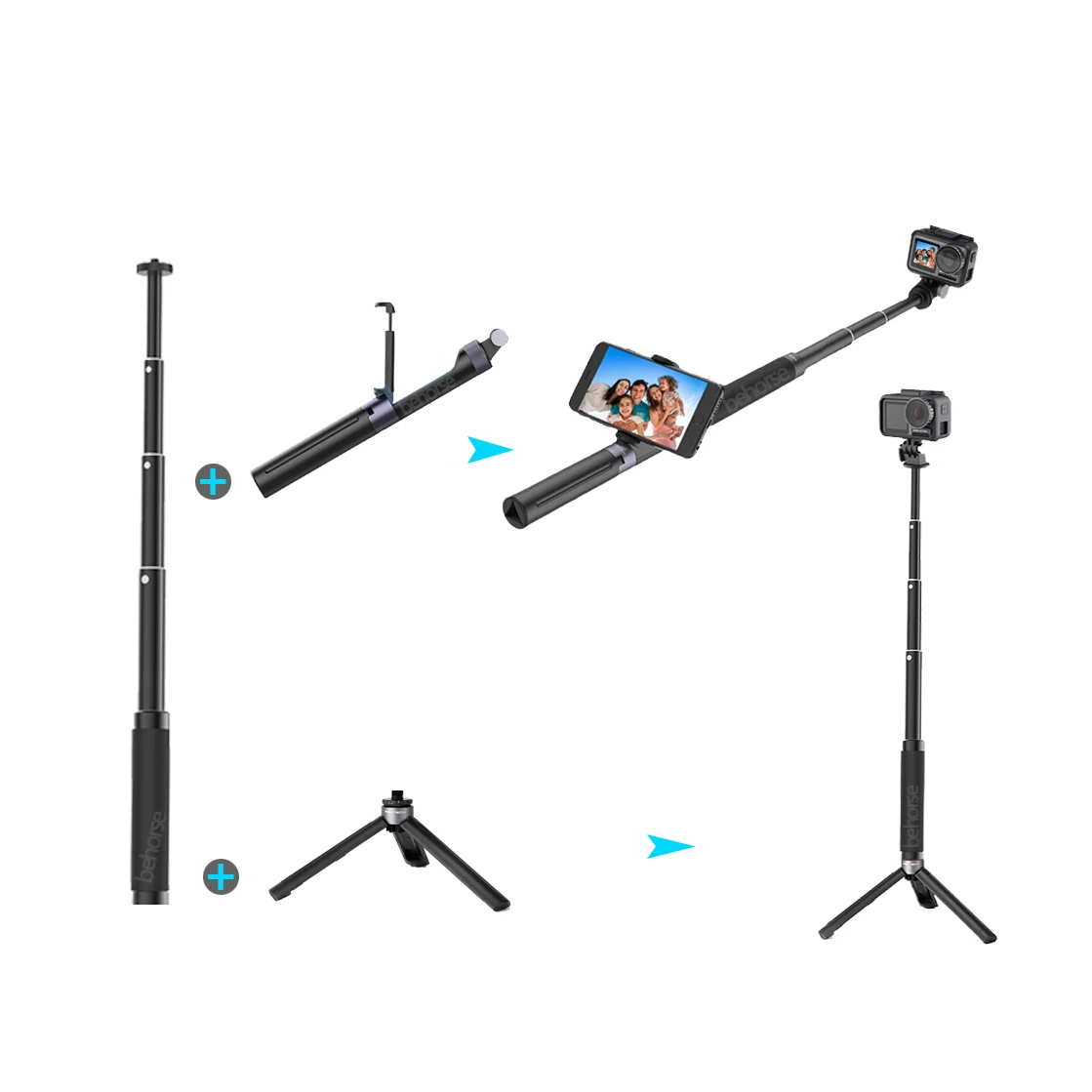 PGYTECH DJI Osmo экшн штатив селфи палка 1/4 крепление рукоятка Штатив для GoPro Hero 7 6 5 Insta360