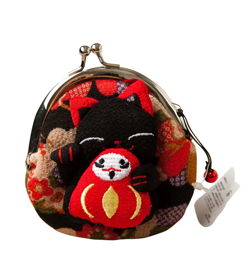 1 шт. японский стиль, счастливое портмоне «кошка», сумки для монет, нулевой кошелек, японское кимоно из ткани Монета Сумка 8 стилей monederos - Цвет: 1