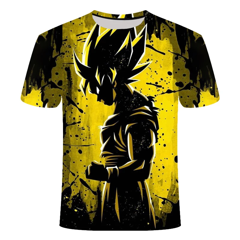 Супер Saiyan футболка Dragon Ball Z Ultra Instinct God Son Goku Мужская с 3D принтом Летняя