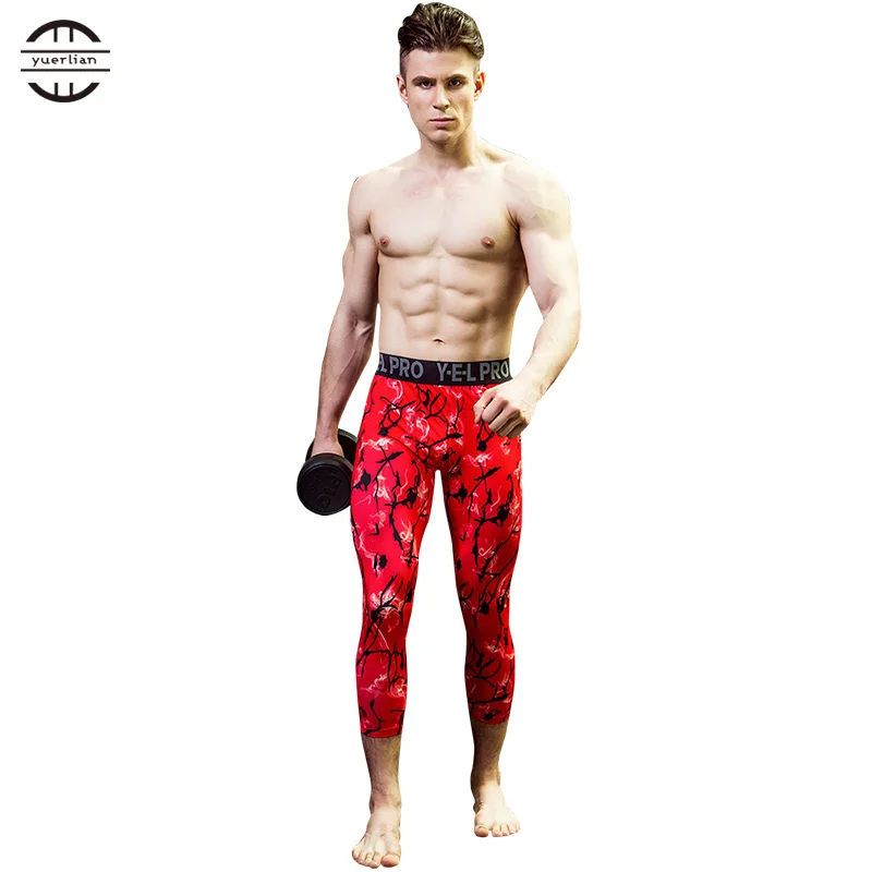 New Men 3/4 Gym Pants Men Training Leggings Compression Pants ...