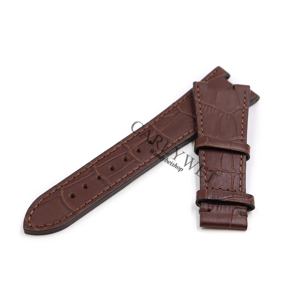 CARLYWET 25 мм черный коричневый Натуральная кожа ручной работы Замена Крокодил зерна наручные часы ремешок для Patek Филипп