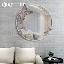 Рекламные акриловые круглые настенные зеркала 3D противотуманные зеркала для ванной комнаты домашний декор