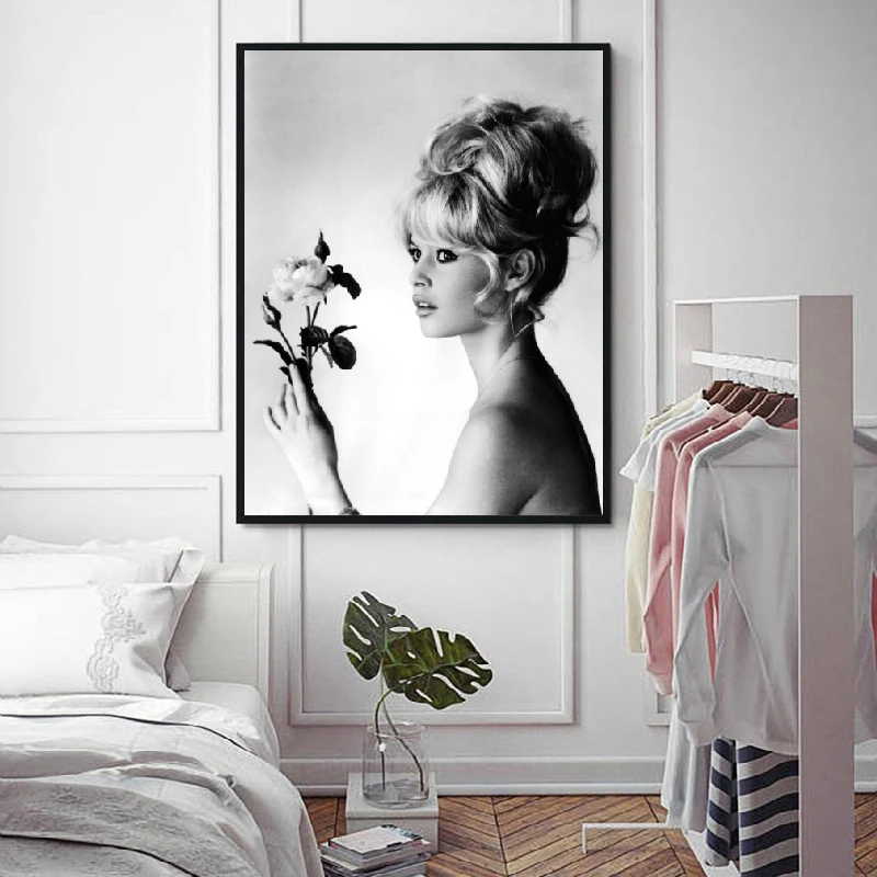 Brigitte Bardot French Fashion Photo Art Canvas Painting