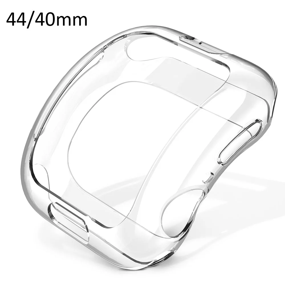 

Transparent Soft TPU Frame Cover For Apple Watch 44mm 40mm Case iWatch Series 4 Clear Silicone Case Shell