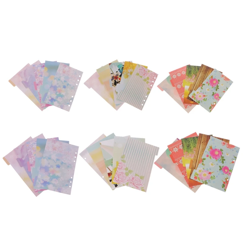 

1 Set / 5 Pcs High Quality Index Page Flower Dividers Accessories for Dokibook Notebook Planner A5 A6 Inner Page