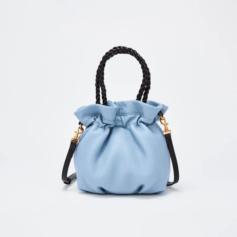 

Luxury Brand Genuine Leather Bag Hasp Bucket Cute Small Shoulder Bag Ladies Crossbody Bags For Women 2019 Drawstring Pouch