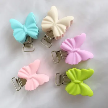 

Siliocne Daisy Pacifier Clip Butterfly Silicone Teether Soother Holder Teether DIY Baby Feeding Accessories Tools 5pcs/lot