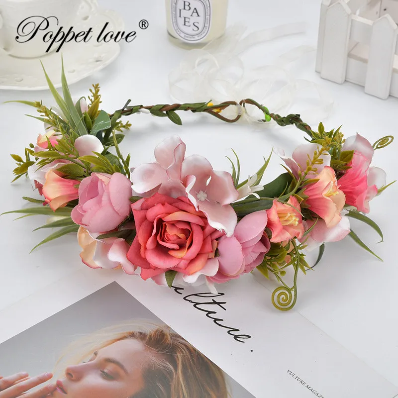 Big Rose Artificial Flowers Garland Silk Fake Flower Head Wedding Party Decoration Accessories Outdoor Photo Faux Wreath | Украшения и