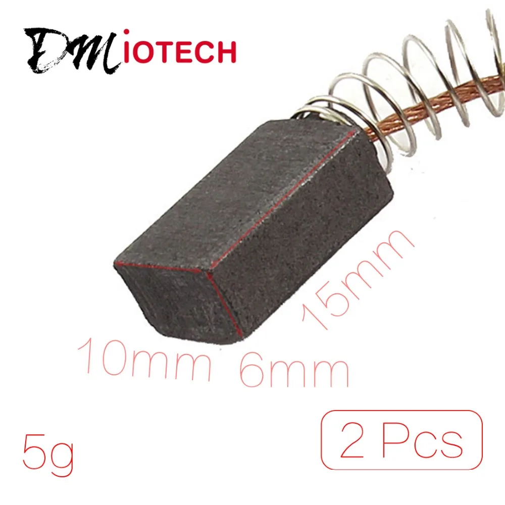 

2 Pcs/Lot 15mm x 10mm x 6mm Power Tool Carbon Motor Brushes Spare Part