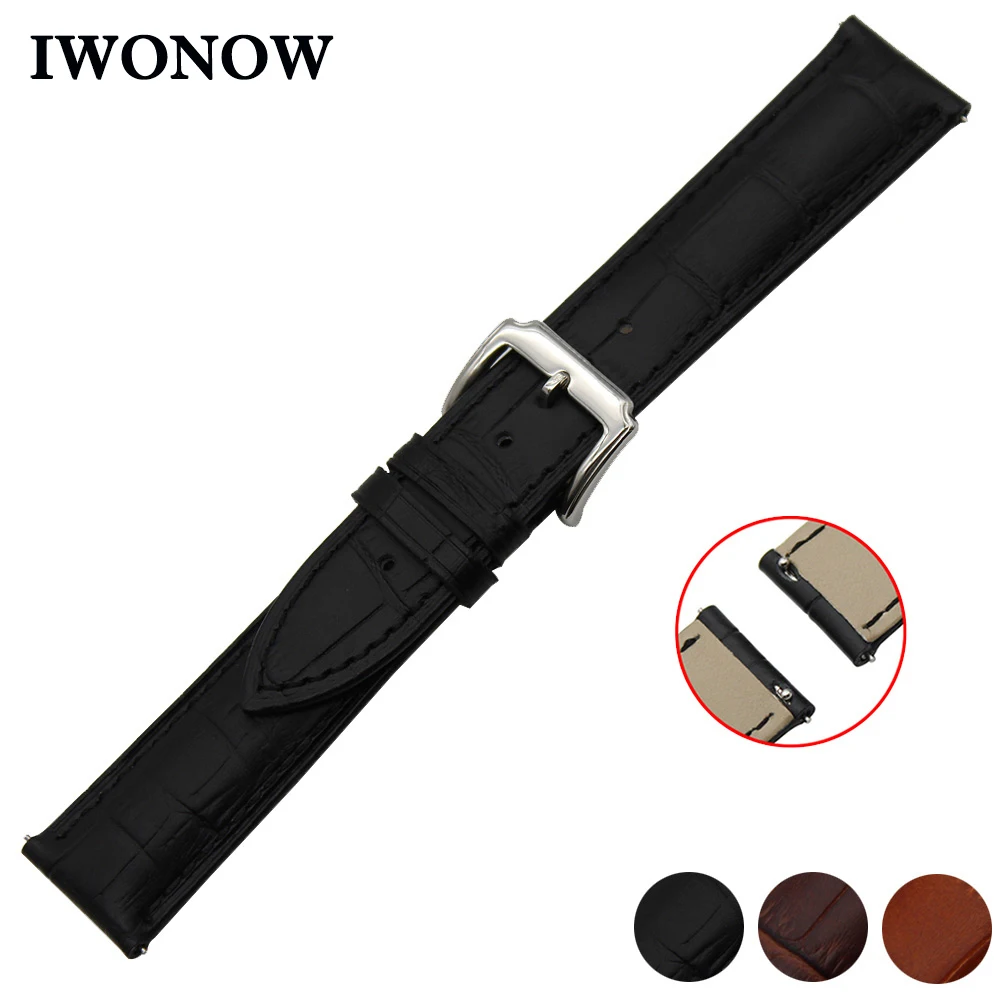 

Genuine Leather Watch Band 20mm for Samsung Gear S2 Classic R732 / R735 Pin Buckle Strap Quick Release Wrist Belt Bracelet Black
