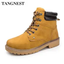 Tangnest/Новинка; осенние ковбойские ботильоны; мужские кожаные ботинки на резиновой подошве со шнуровкой; повседневная обувь на толстой подошве; ботинки в западном стиле; XMX911