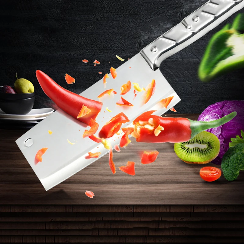 Stainless Steel Medium Duty Cleaver Chef Butcher Chopping Knife Heavy Duty Meat Cleaver Very Sharp and Durable Kitchen Knife
