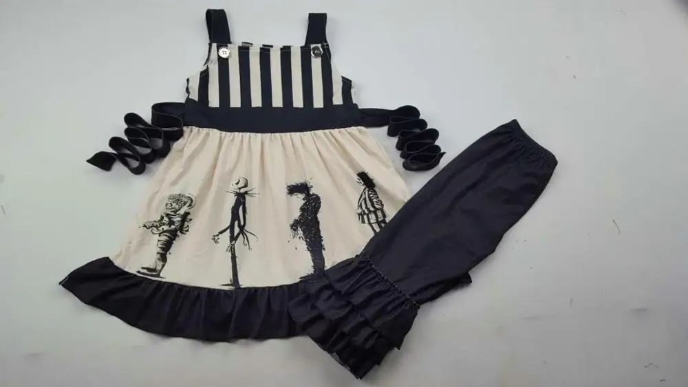 

girls belt boutique outfits with cartoon pattern wholesale set latest design