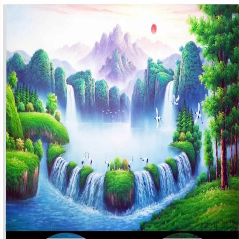 

beibehang Custom wallpapers non - woven high - definition day - to - life waterfall water backdrop environmental wallpaper