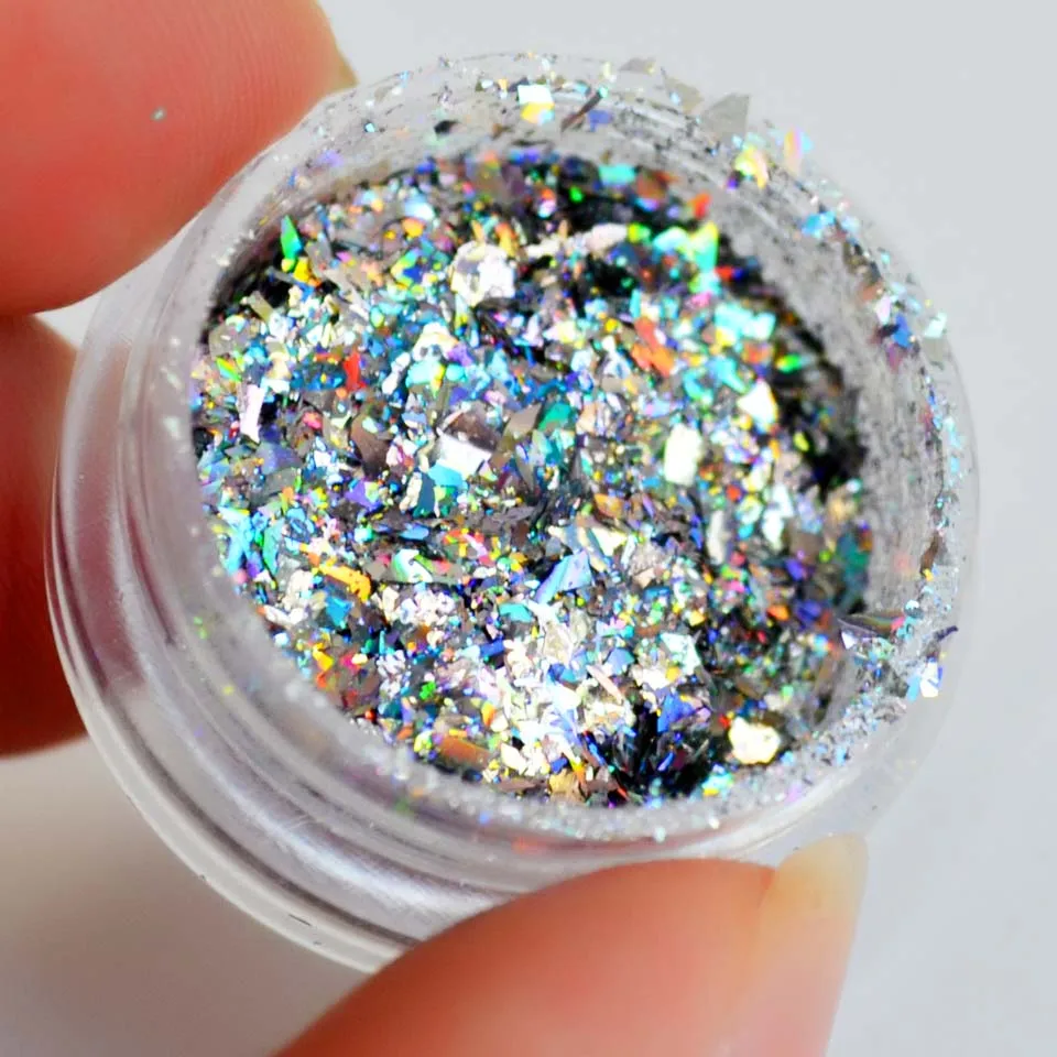 Хлопья Yucca для ногтей блестки голографический Блестящий Порошок Galaxy Holo блестящий