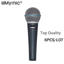 6 шт. высокое качество и тяжелое тело суперкардиоидный BT58 58 Микрофон вокал динамический микрофон Микрофон 58A для voicever Подкаст караоке
