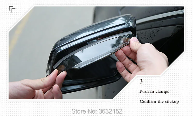

2PCS PVC Car Rearview Mirror Rain Eyebrow Rainproof Blades Car Styling For Cadillac srx cts ats escalade sts dts bls