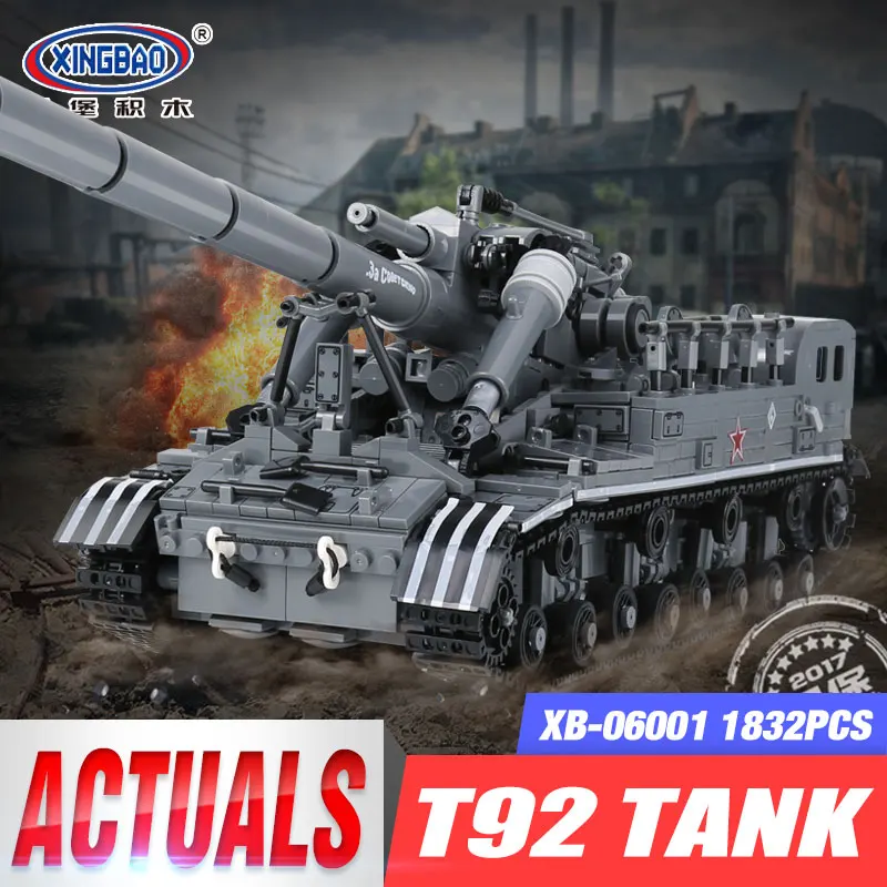 

XingBao 06001 1389Pcs Creative MOC Military Series The T92 Tank Set Children Educationl Building Blocks Bricks Toys Model Gifts