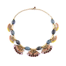 La moda de la personalidad de la aleación Retro en forma de abanico Collar del Collar 2016 nuevos declaración Bib joyería de fantasía Vintage Bijoux