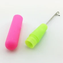 Вязальная игла перо инструмент для стрижки волос вязание крючок для вязания пластик с язычком крючком парик иглы для вязания крючком игла