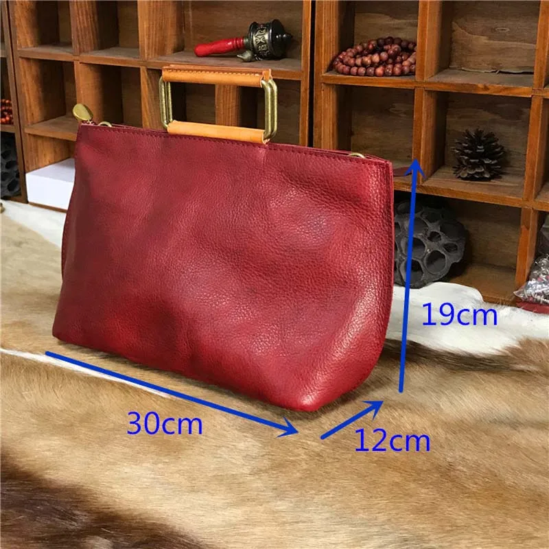 AETOO New handbags fashion retro leather handbags rose imprint ladies diagonal handbag mini shoulder bag