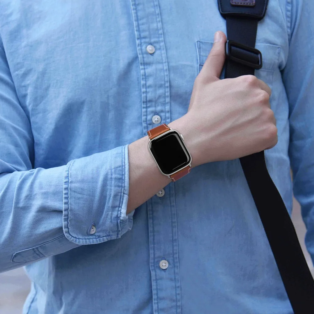 Fullmosa 4 цвета, совместимый с Apple Watch ремешок, винтажный кожаный, совместимый с Apple Watch серии 4/5 iWatch ремешок 40 мм 44 мм