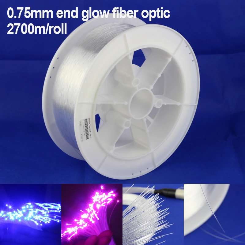 Buy 2700m/roll High quality 0.75mm PMMA Plastic Fiber Optic end glow for DIY