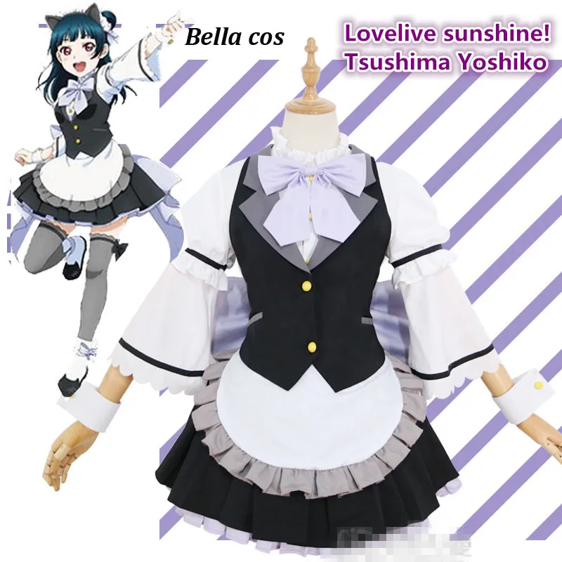 Изготовление размеров под заказ! Aqours!Lovelive солнце Tsushima Yoshiko карнавальный костюм