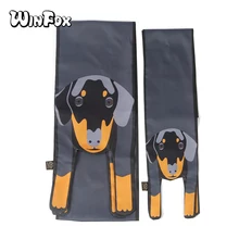 Winfox New Cute Animal Dog Print Kerchief Infinity Hijab Cartoon Head Hair Scarf Decoration For Handbag Wrist Women Scarf Tie cartoon owl pattern infinity scarf