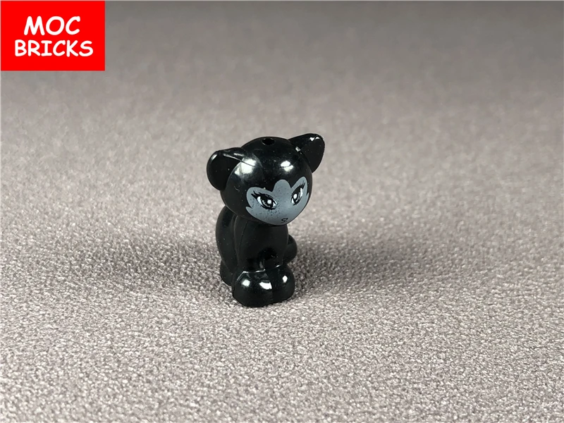 5 шт./лот кирпичи MOC с животными белые и черные кубики для маленьких кошек
