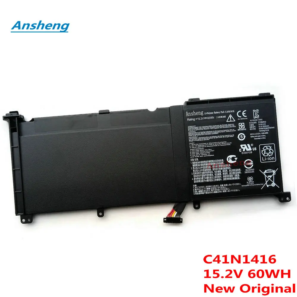 Ansheng новый оригинальный аккумулятор 15 2 V 60Wh C41N1416 для Asus ZenBook Pro G501 G601J UX501VW N501L UX501J