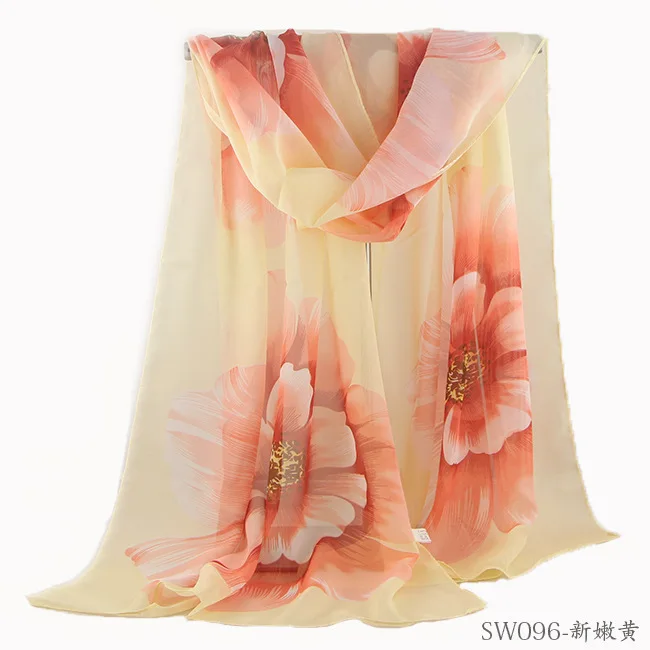 

2018 Spring Fashion Silk Scarves Women's Brand Scarf Flower Summer Beach Cover-up Shawls Long Scarf Hijabs Mother's Gift